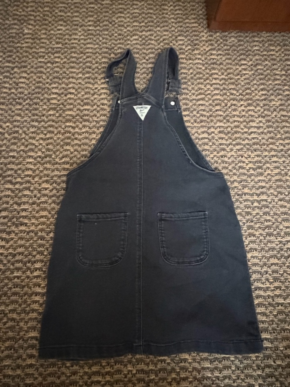 3/$25 🌸 OshKosh B’gosh Girls Black Denim Jumper Dress Size 12 - Picture 2 of 5